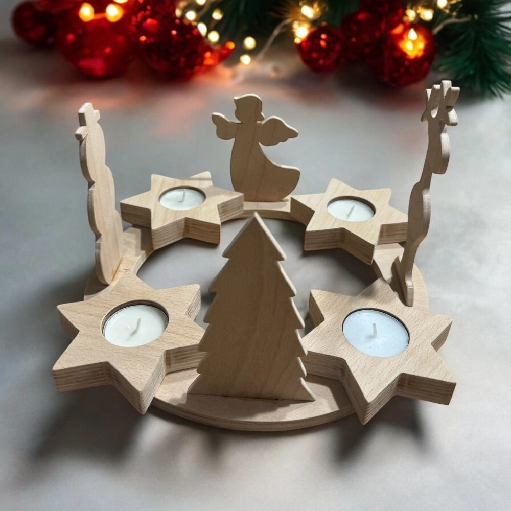 Adventný veniec s postavičkami