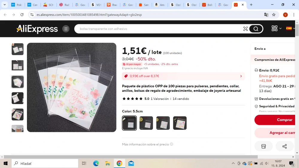 Ozdobný sáčok - Thank You II.