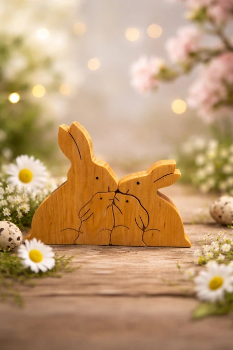 Veľkonočná rodinka zajačikov 4 členná