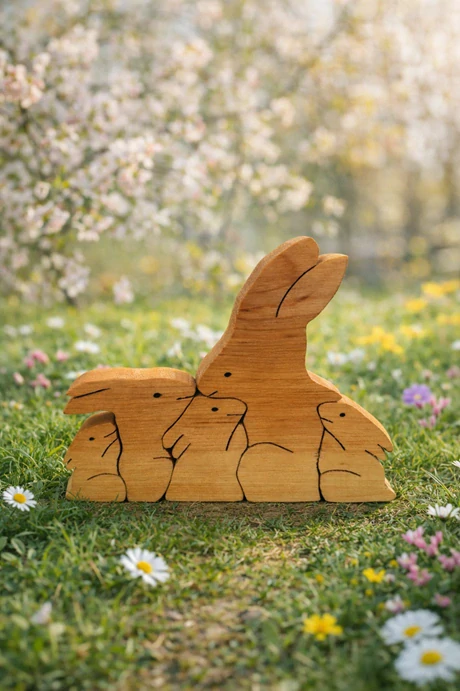 Veľkonočná rodinka zajačikov 5 členná