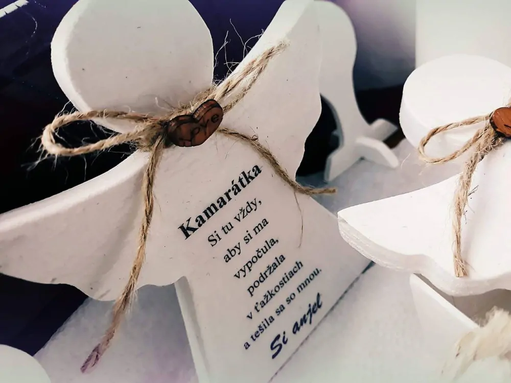 Decoupage anjelik s vlastným textom