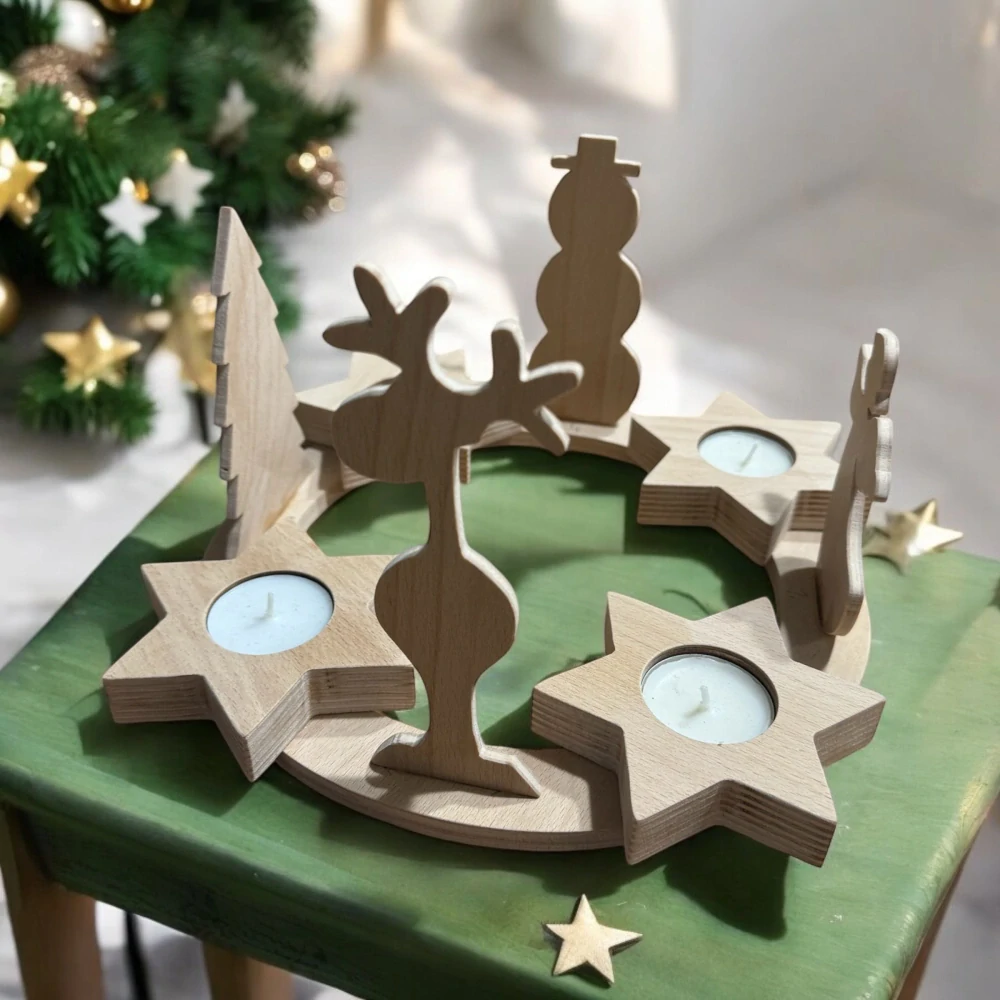 Adventný veniec s postavičkami