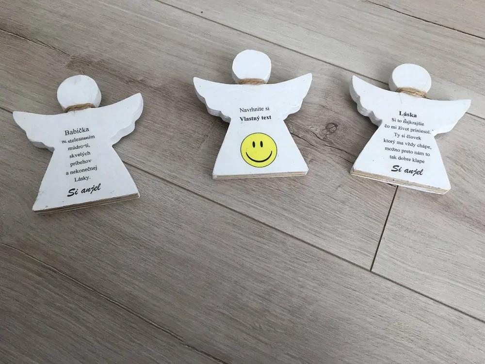 Decoupage anjelik s vlastným textom