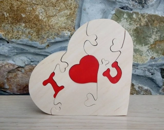 Srdiečko puzzle - I love You
